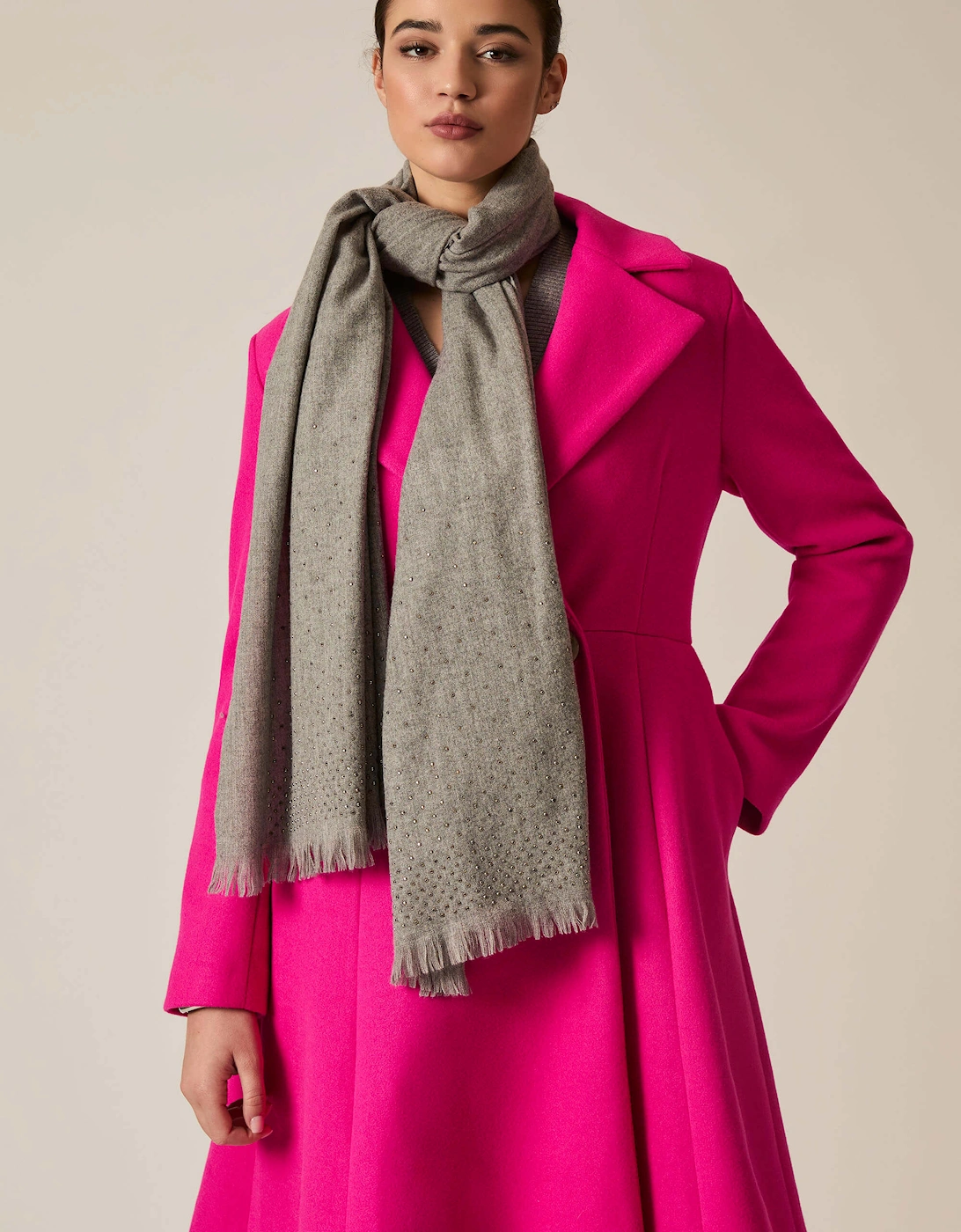 James Lakeland Women's Swarovski Grey Scarf