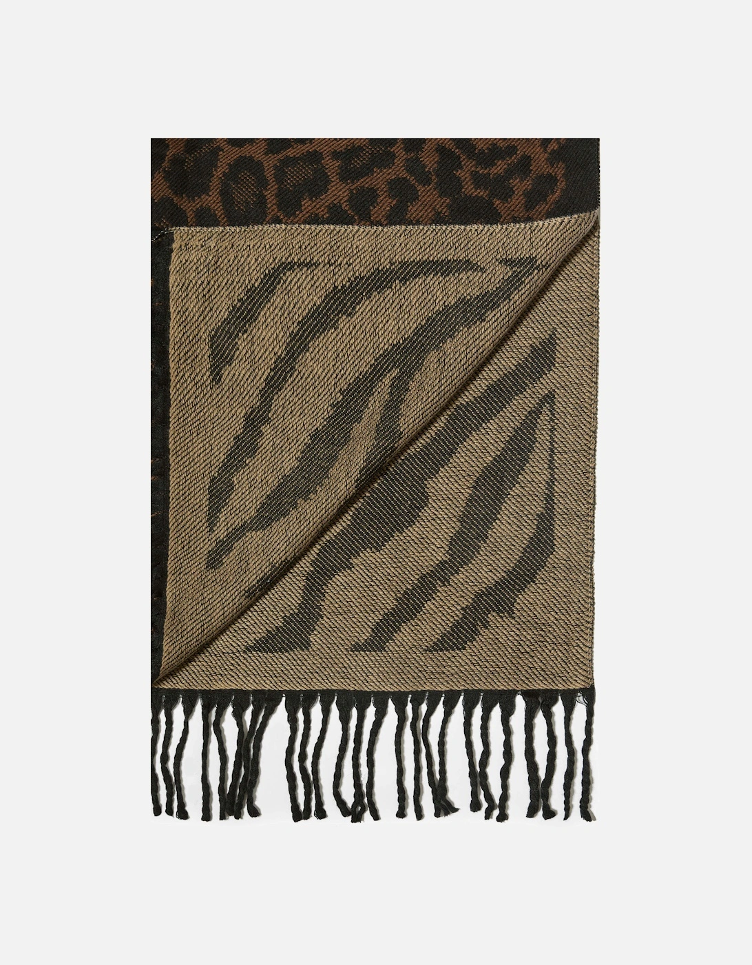 Leopard Tassel Brown Scarf