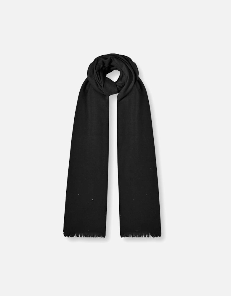 Soft Shine Black Scarf