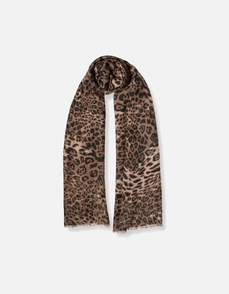 Leopard Print Brown Scarf