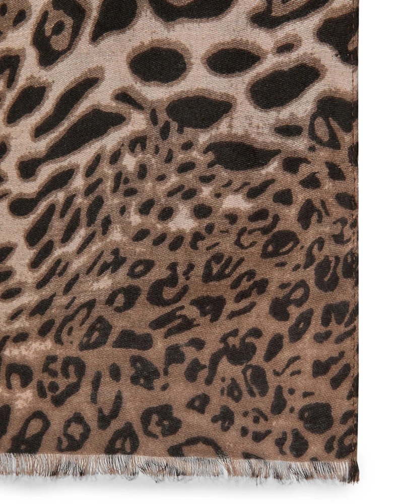 Leopard Print Brown Scarf