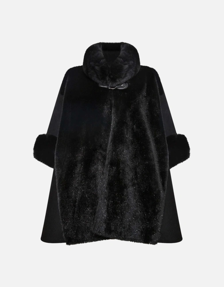 Black Faux Fur Cape