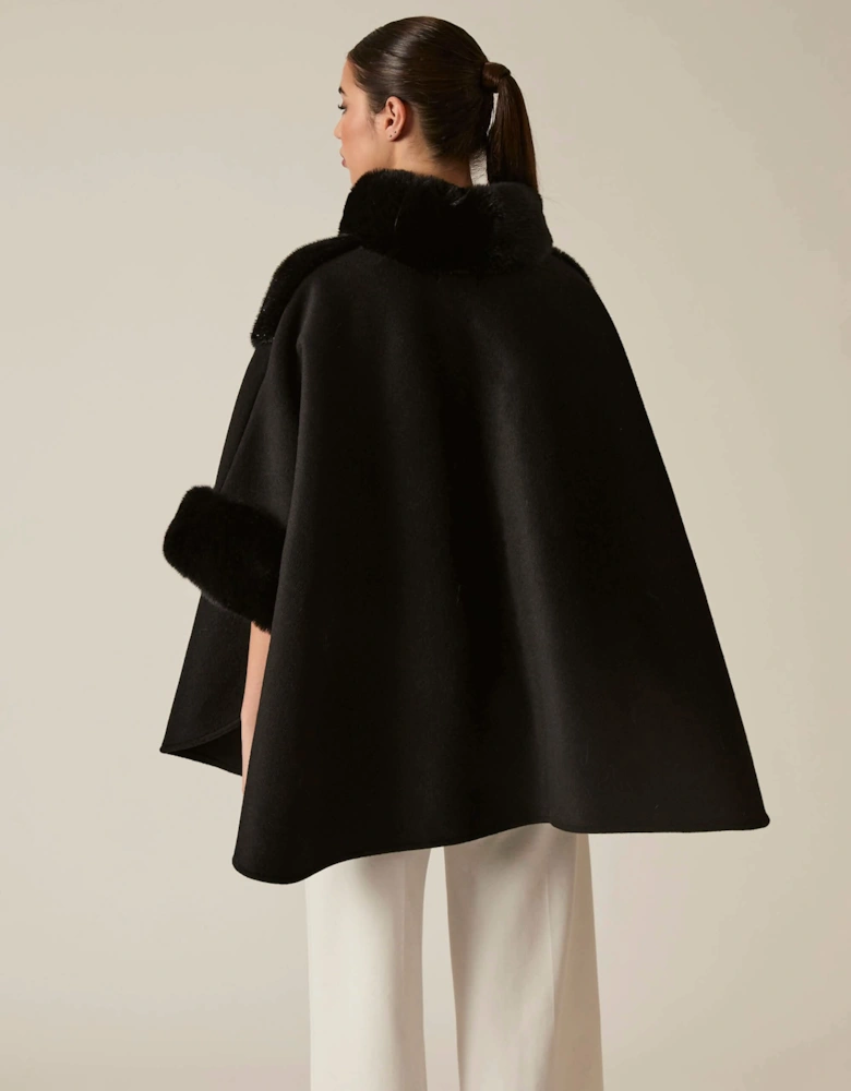 Black Faux Fur Cape