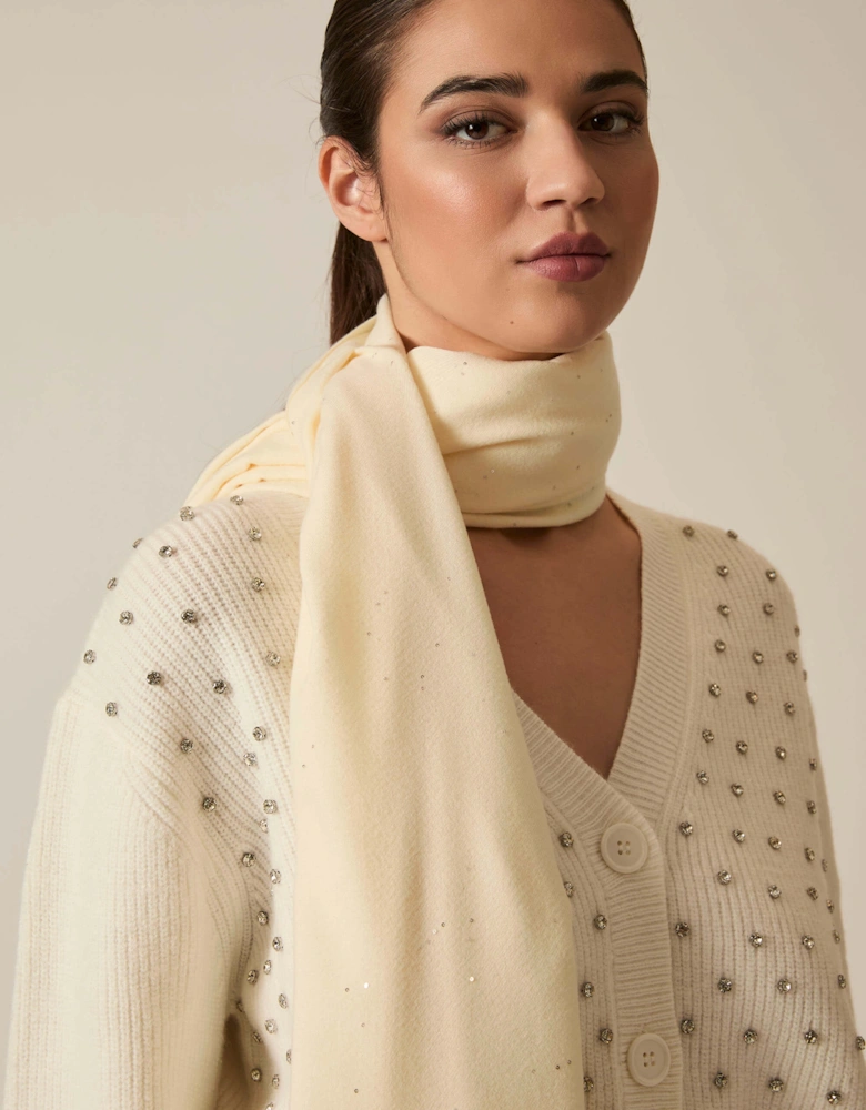 Soft Shine Ivory Scarf