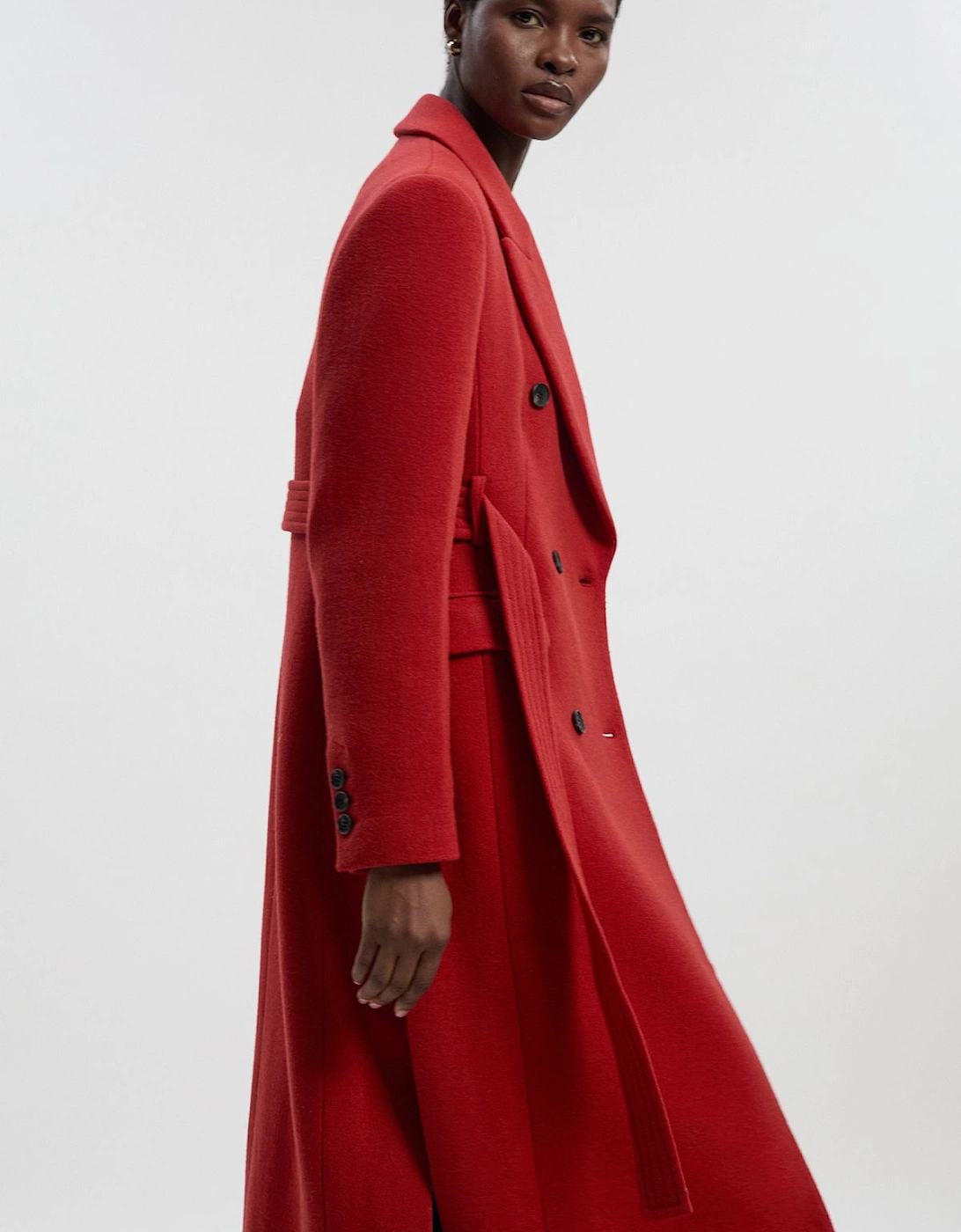 Petite Wool Double Breasted Belted Tailored Maxi Coat, 2 of 1