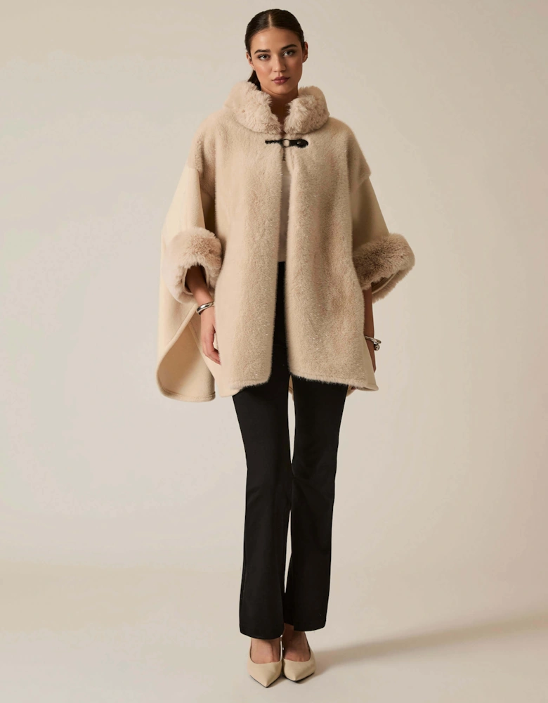 Ivory Faux Fur Cape