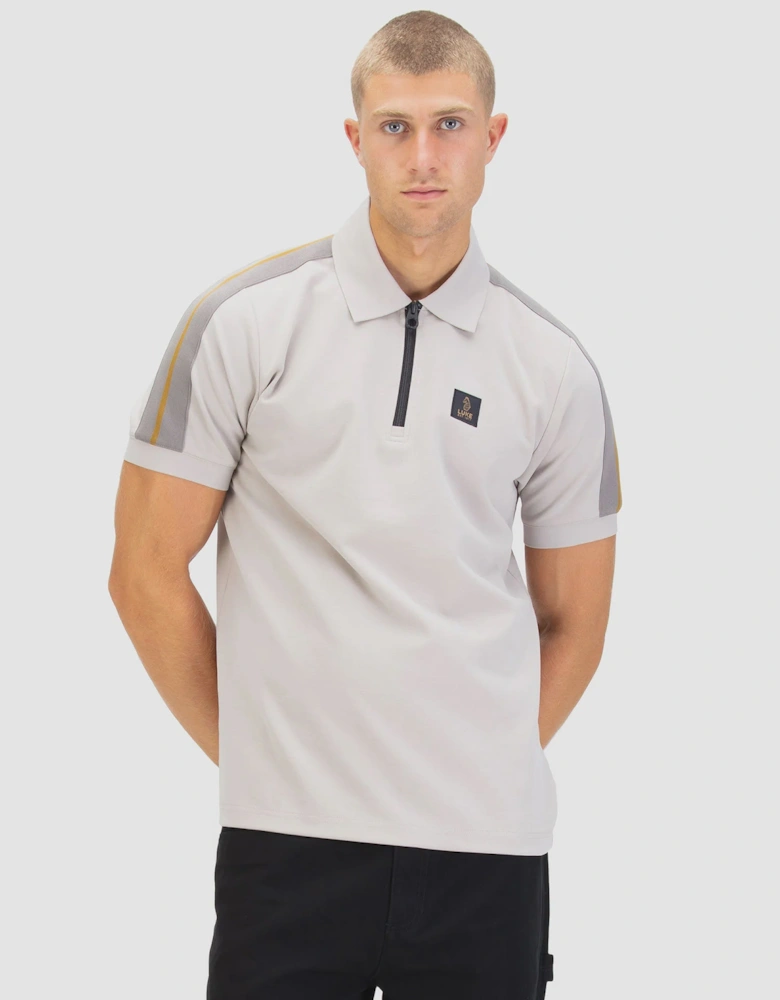 Luke1977 Caltech 1000 Zip Polo Shirt - Cement Concrete