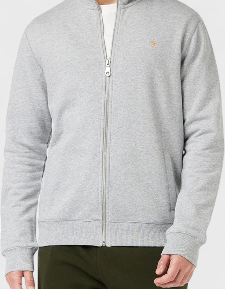 Vance Full Zip Sweater Light Marl Grey