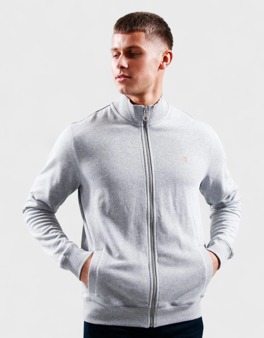 Vance Full Zip Sweater Light Marl Grey