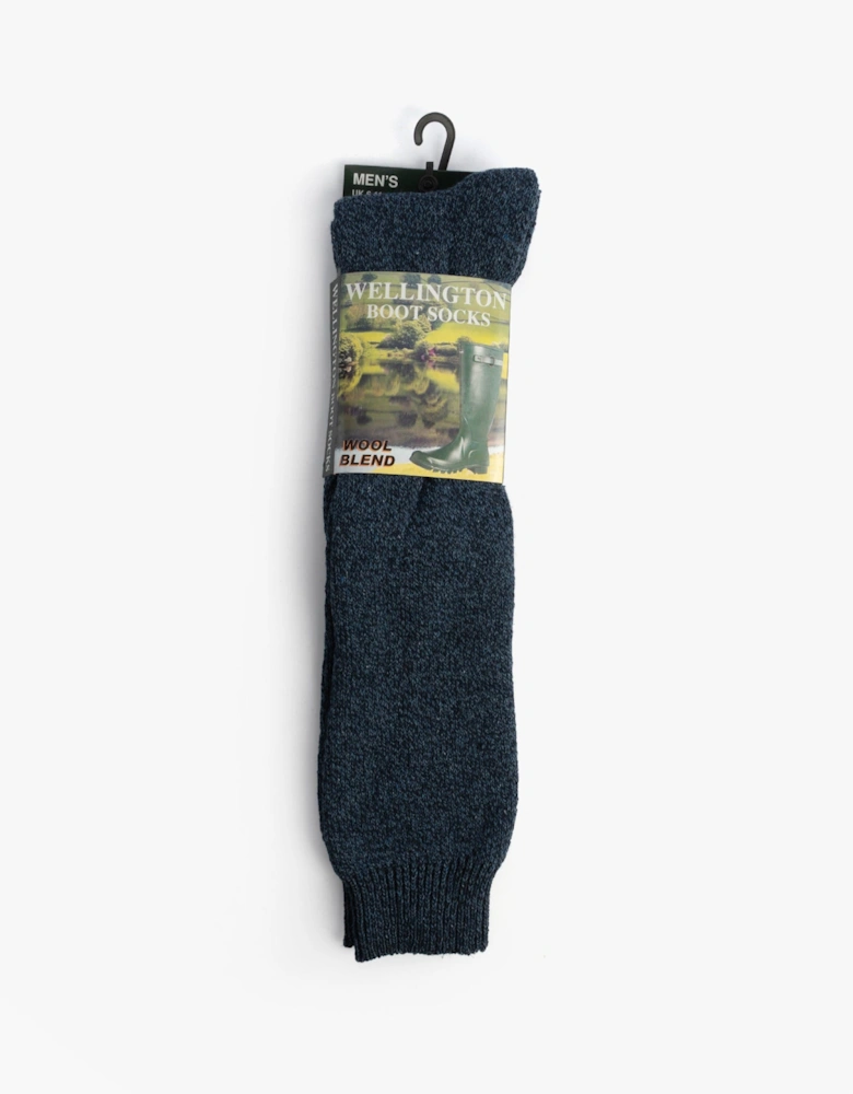 Mens Welly Boot Socks Navy