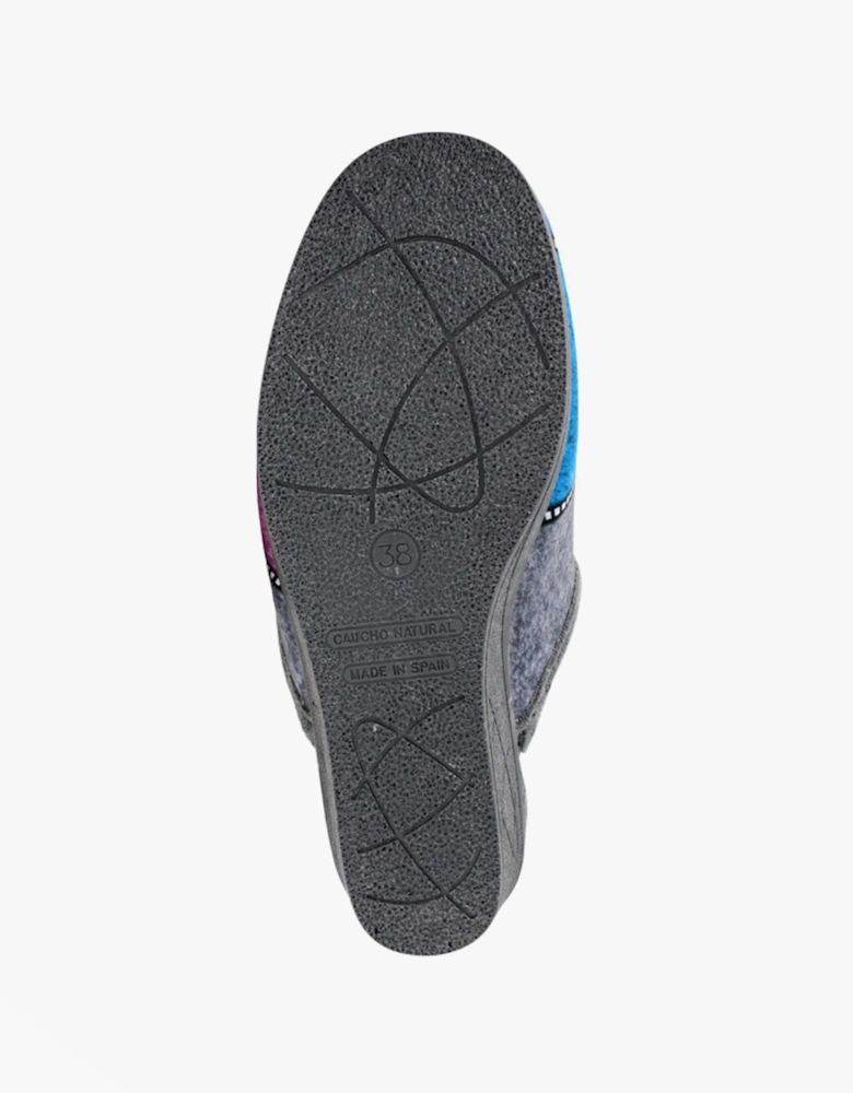 KIMBERLY Womens Mule Slippers Grey Multi