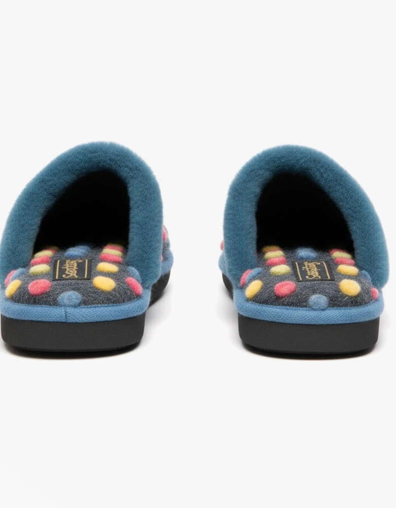 DONNA Womens Mule Slippers Blue