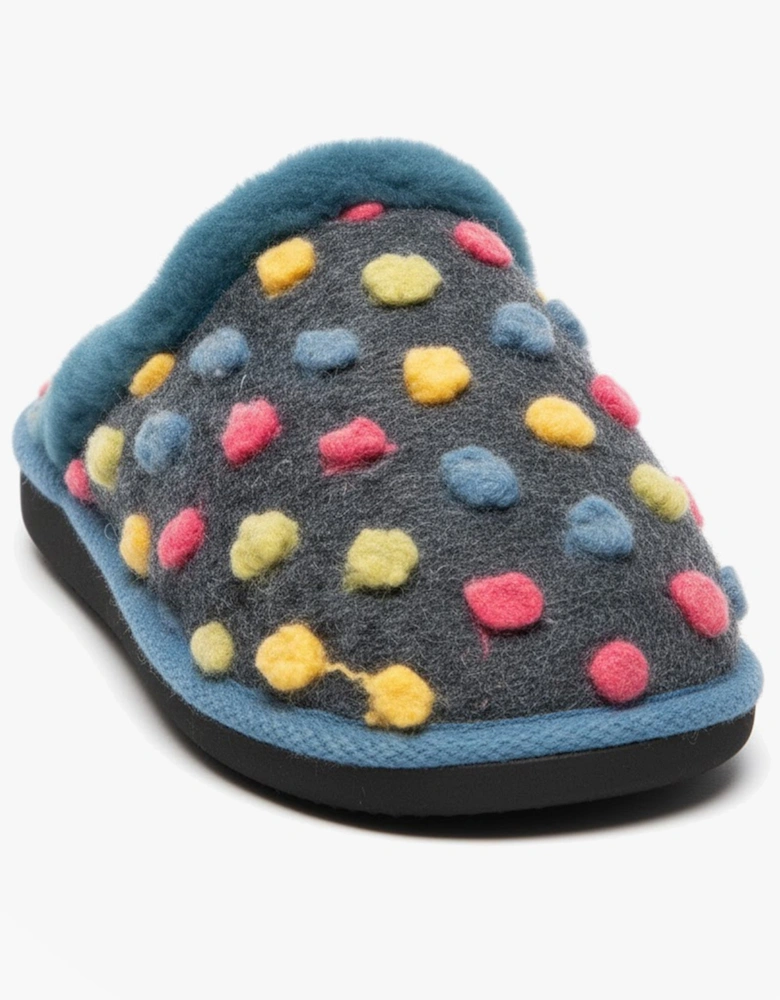 DONNA Womens Mule Slippers Blue