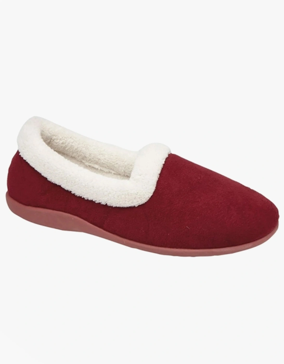 SANDIE Womens Collared Full Slippers Wine