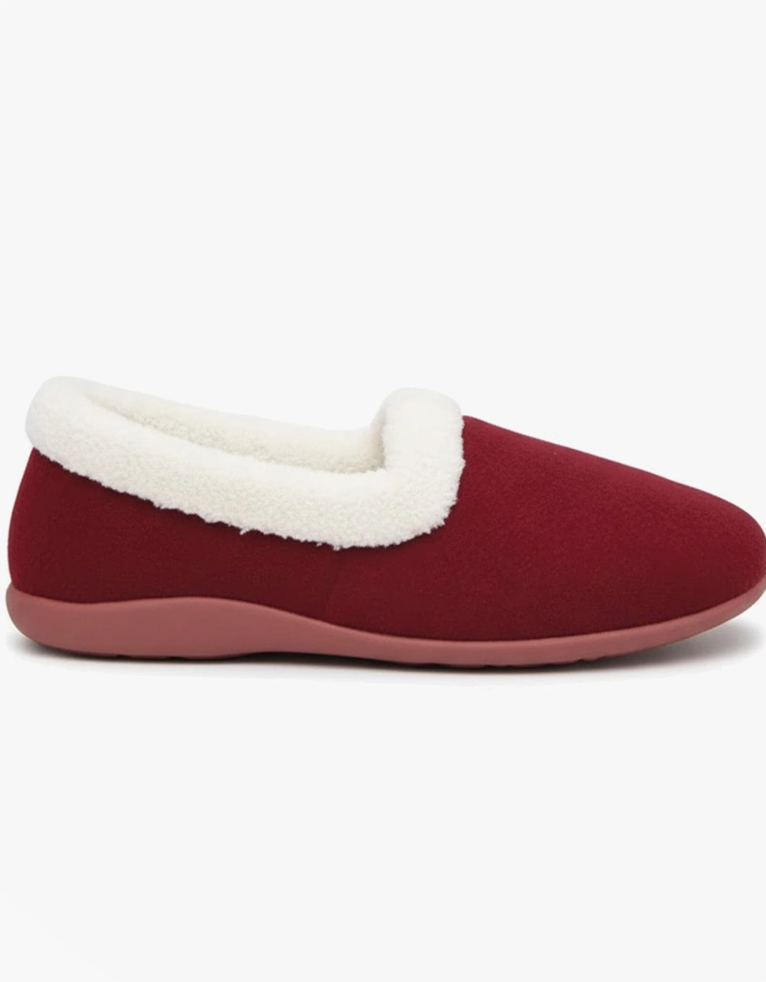 SANDIE Womens Collared Full Slippers Wine, 5 of 4