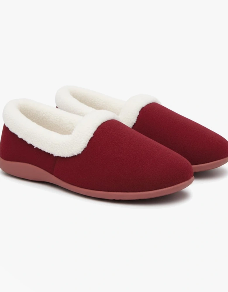 SANDIE Womens Collared Full Slippers Wine