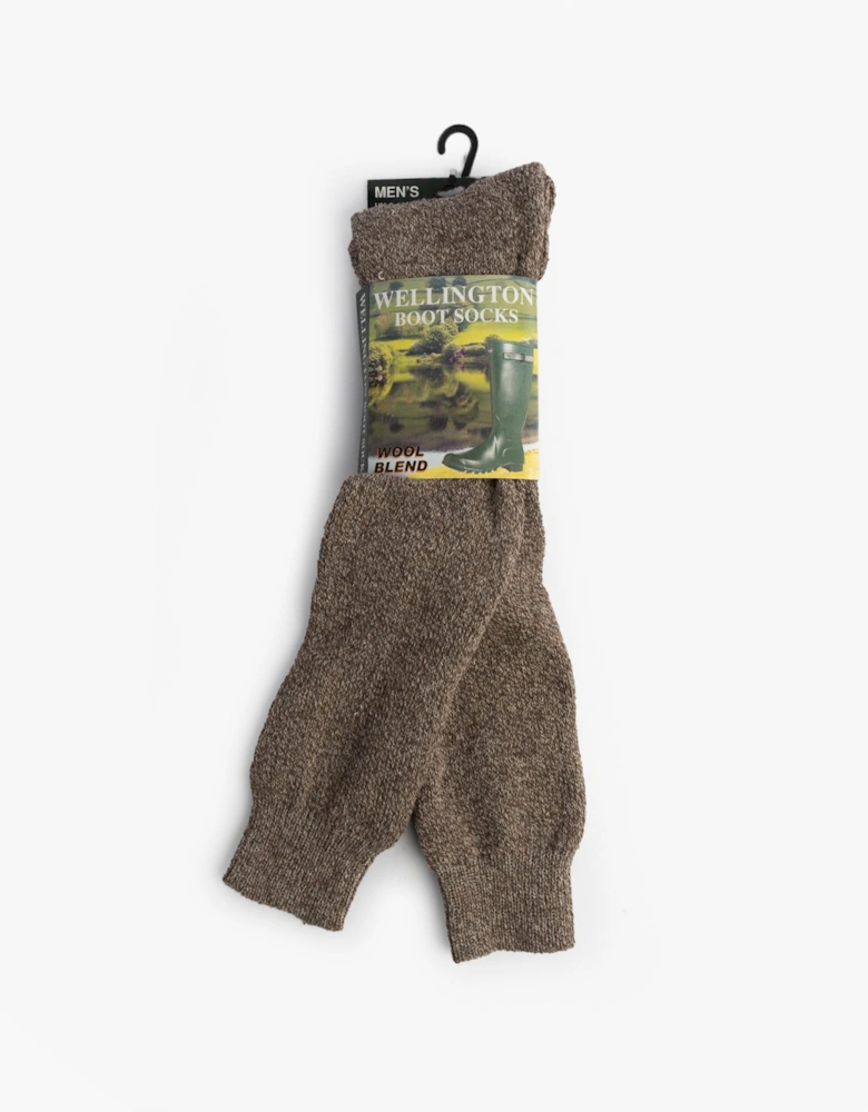 Mens Welly Boot Socks Beige