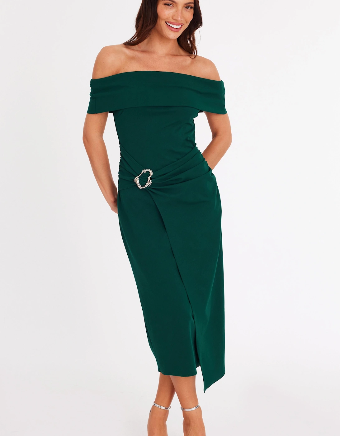 Green Bardot Midi Dress, 2 of 1
