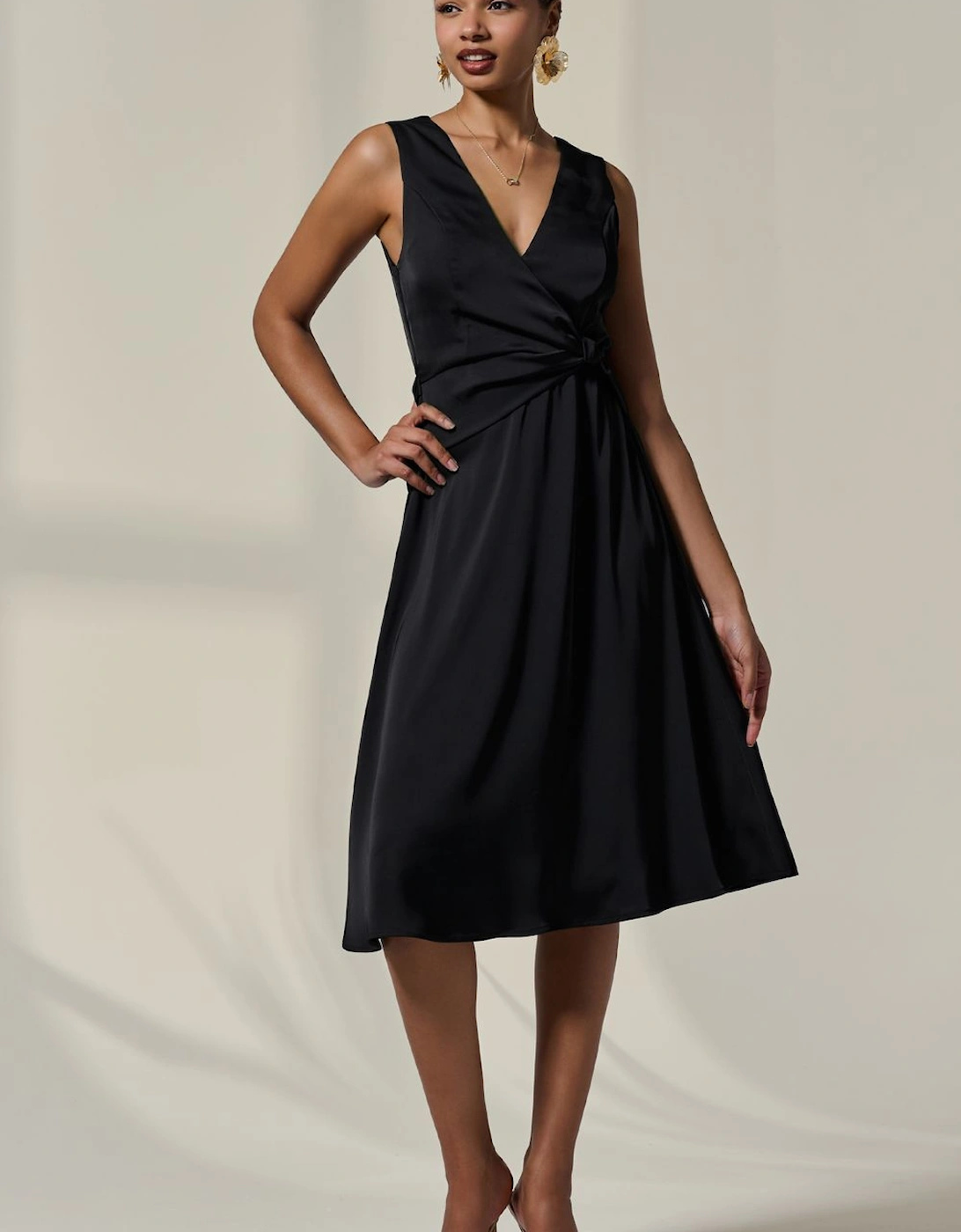 Sleeveless Waist Detail Midi Dress, 2 of 1