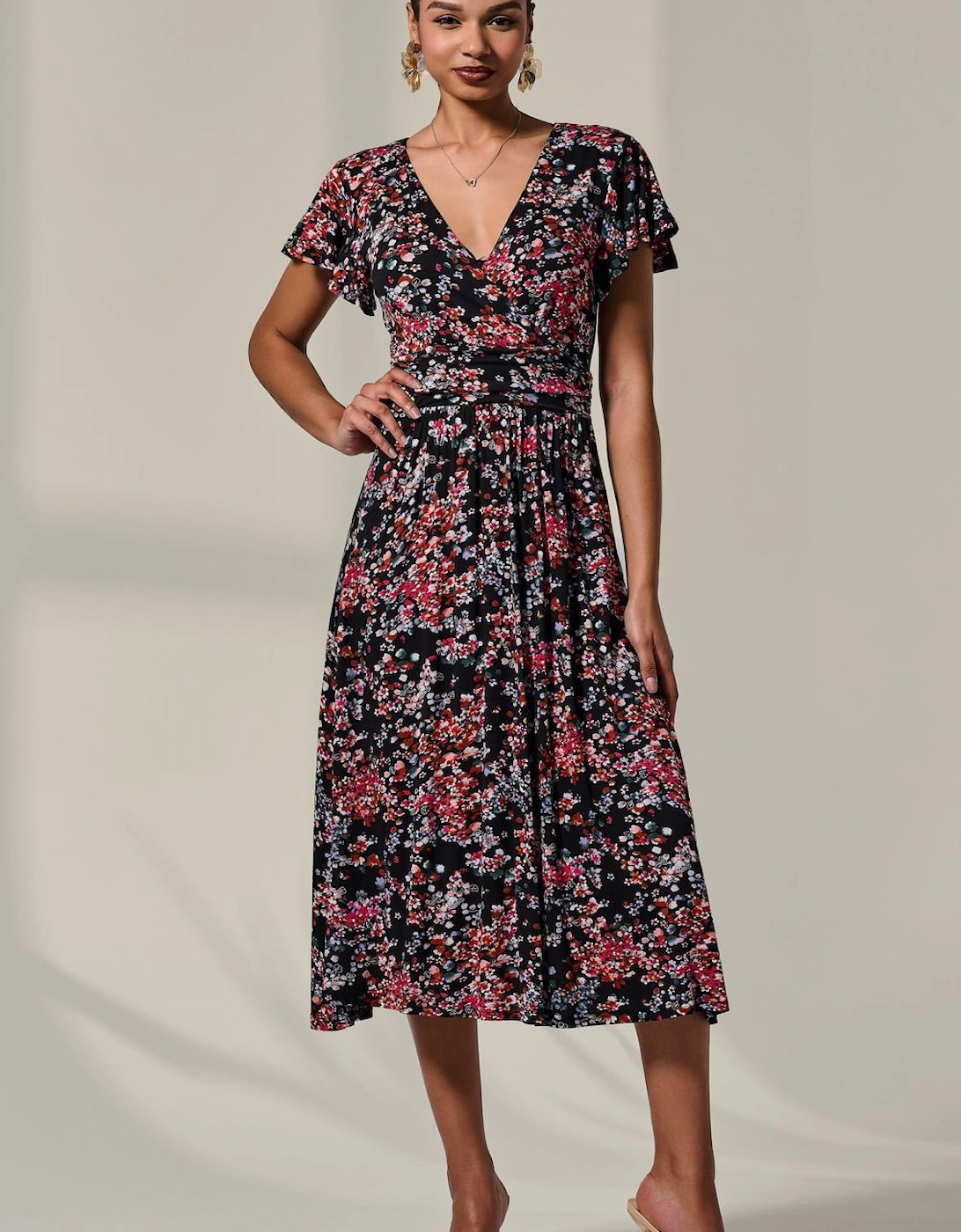 Mock Wrap Jesery Midi Dress, 2 of 1