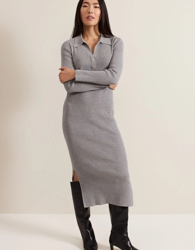 Lucy Collared Midi Dress Plain