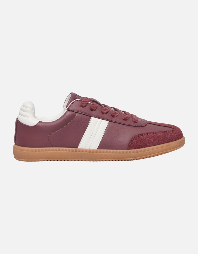 Amber Synthetic Women's Burgundy/Cream Trainers
