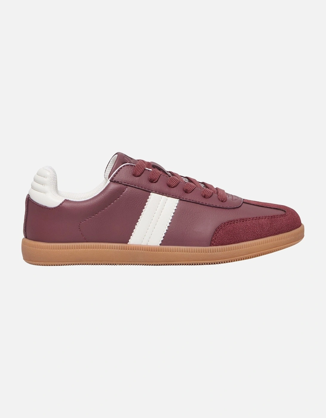 Amber Synthetic Women's Burgundy/Cream Trainers, 5 of 4