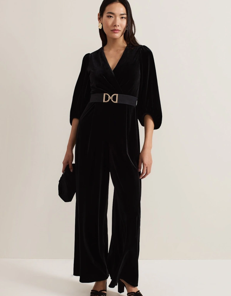 Myleen Velvet Jumpsuit Plain