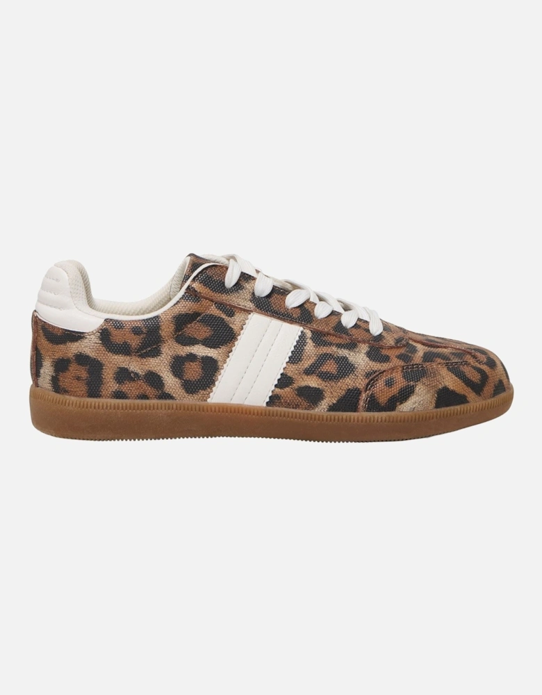 Amber Synthetic Women's Sand/Leopard Trainers