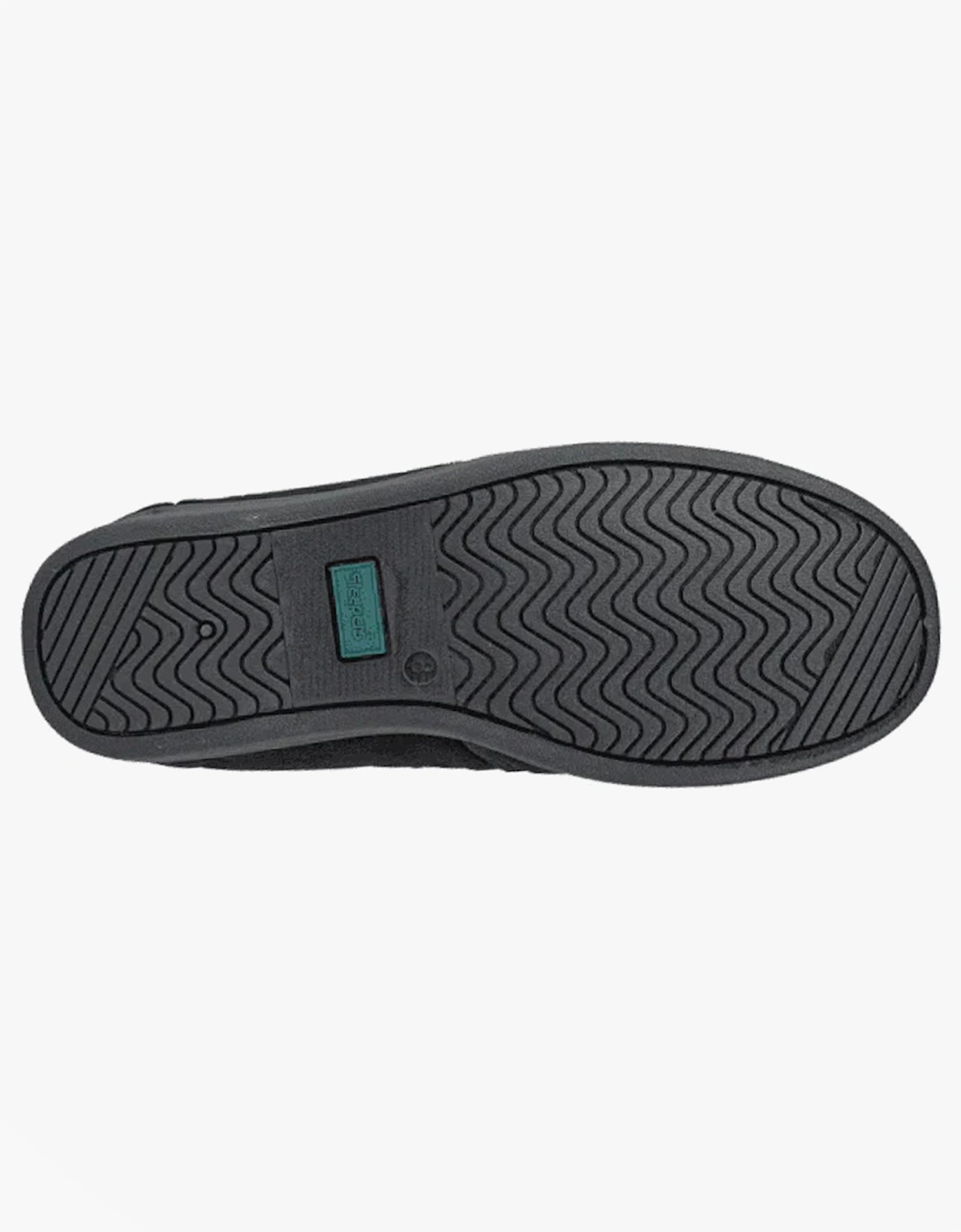 WILSON Mens Twin Gusset Slipper Black Plush Velour