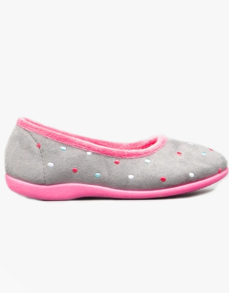 ISLA Womens Full Slippers Grey/Fuchsia
