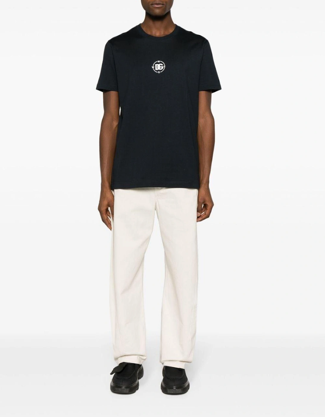 Marina Logo Printed T-Shirt in Navy