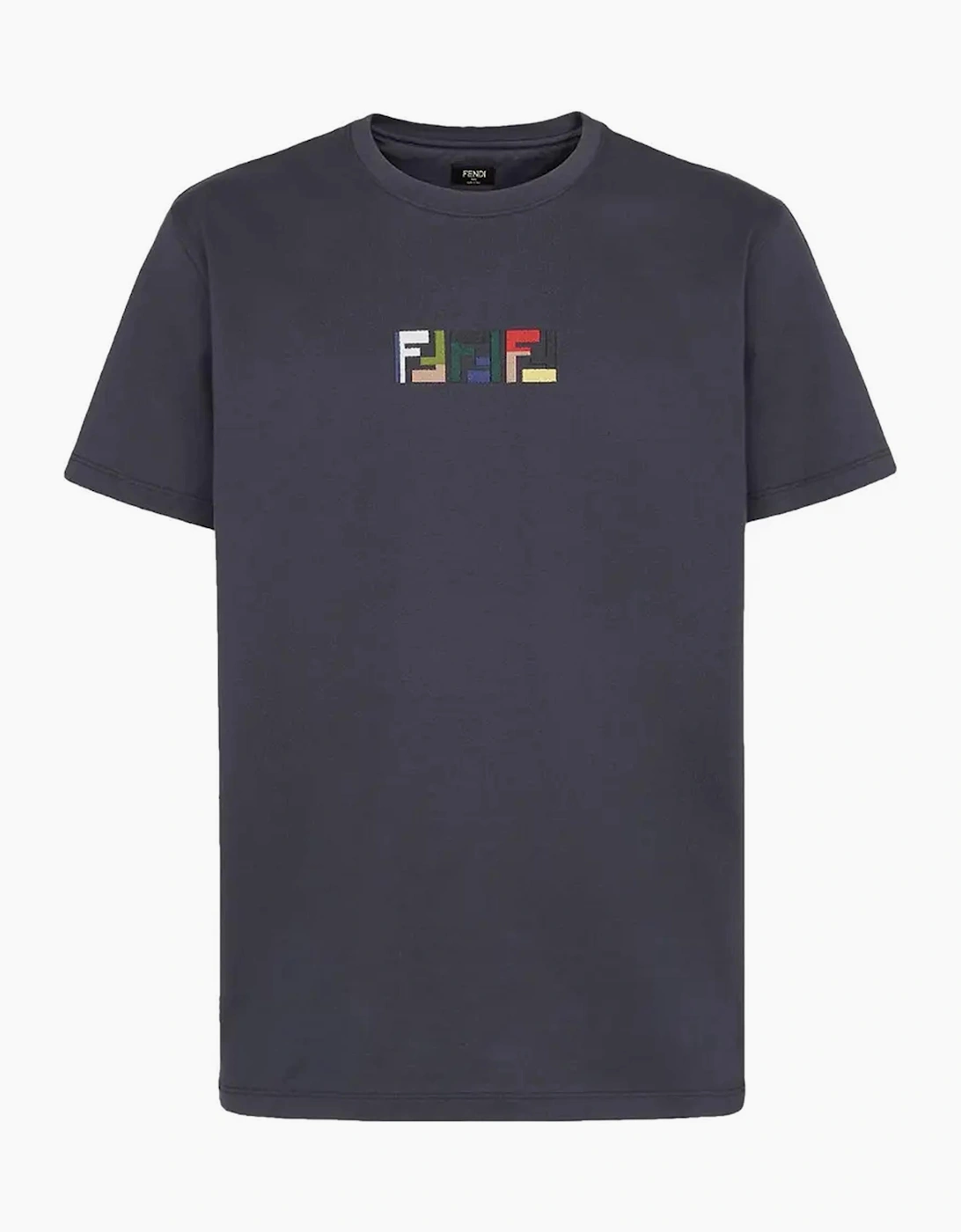 Fendi Men's Navy Triple Ff Logo T-Shirt In  42 Xl
