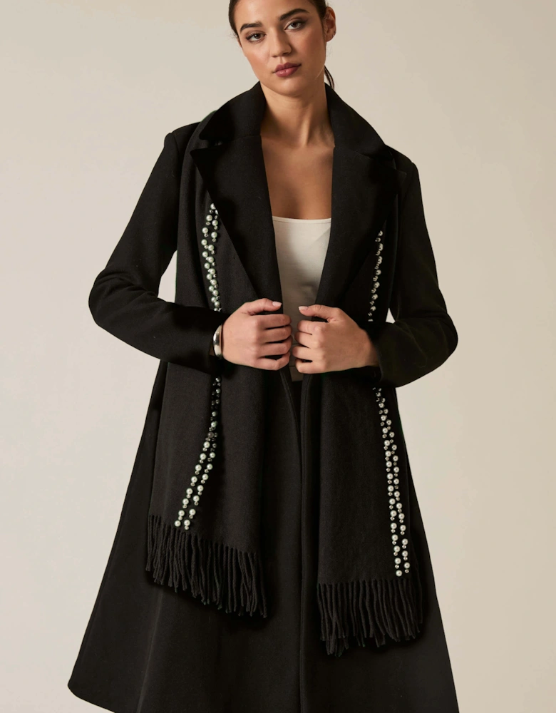 Black Pearl Detail Scarf