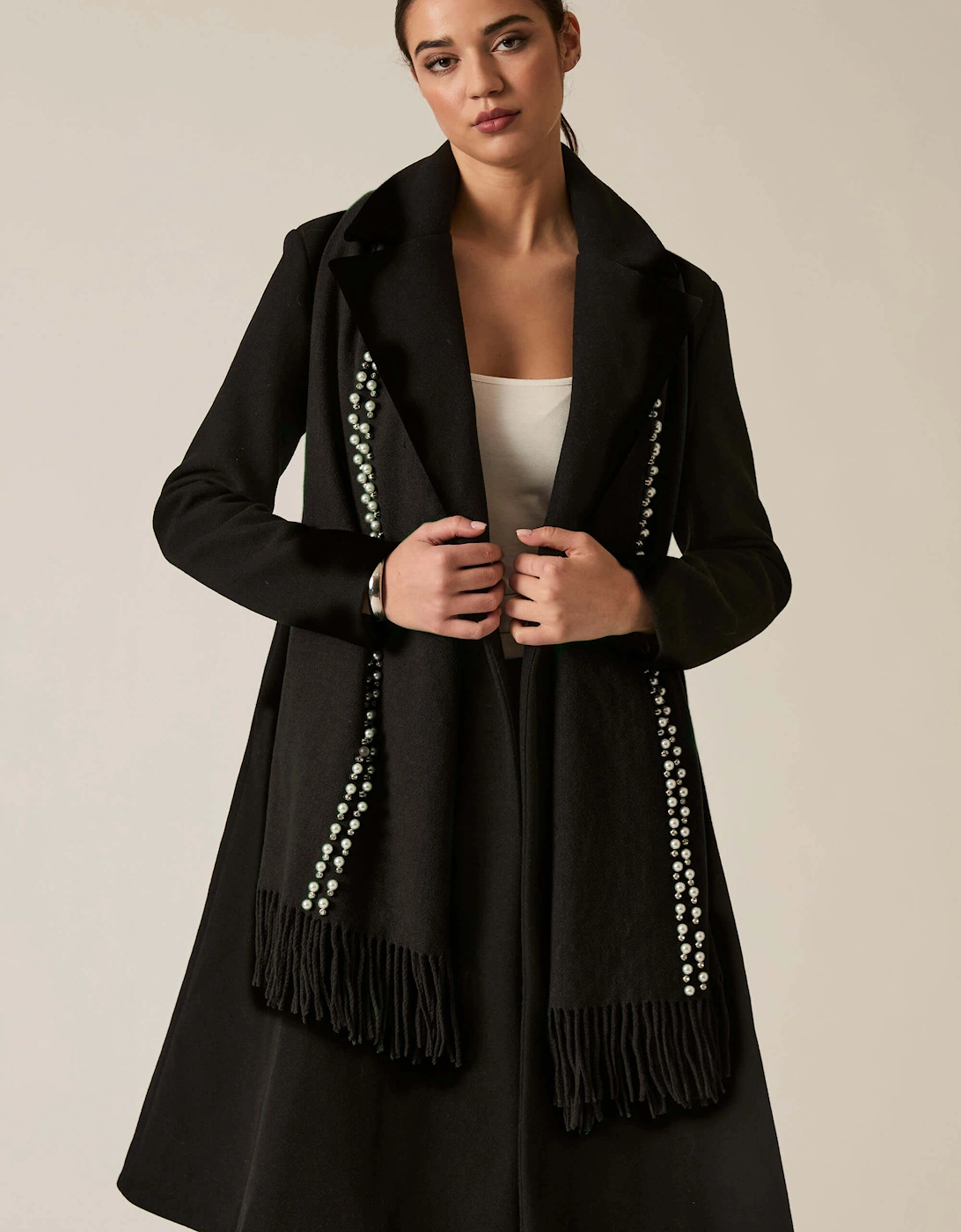 Black Pearl Detail Scarf, 4 of 3