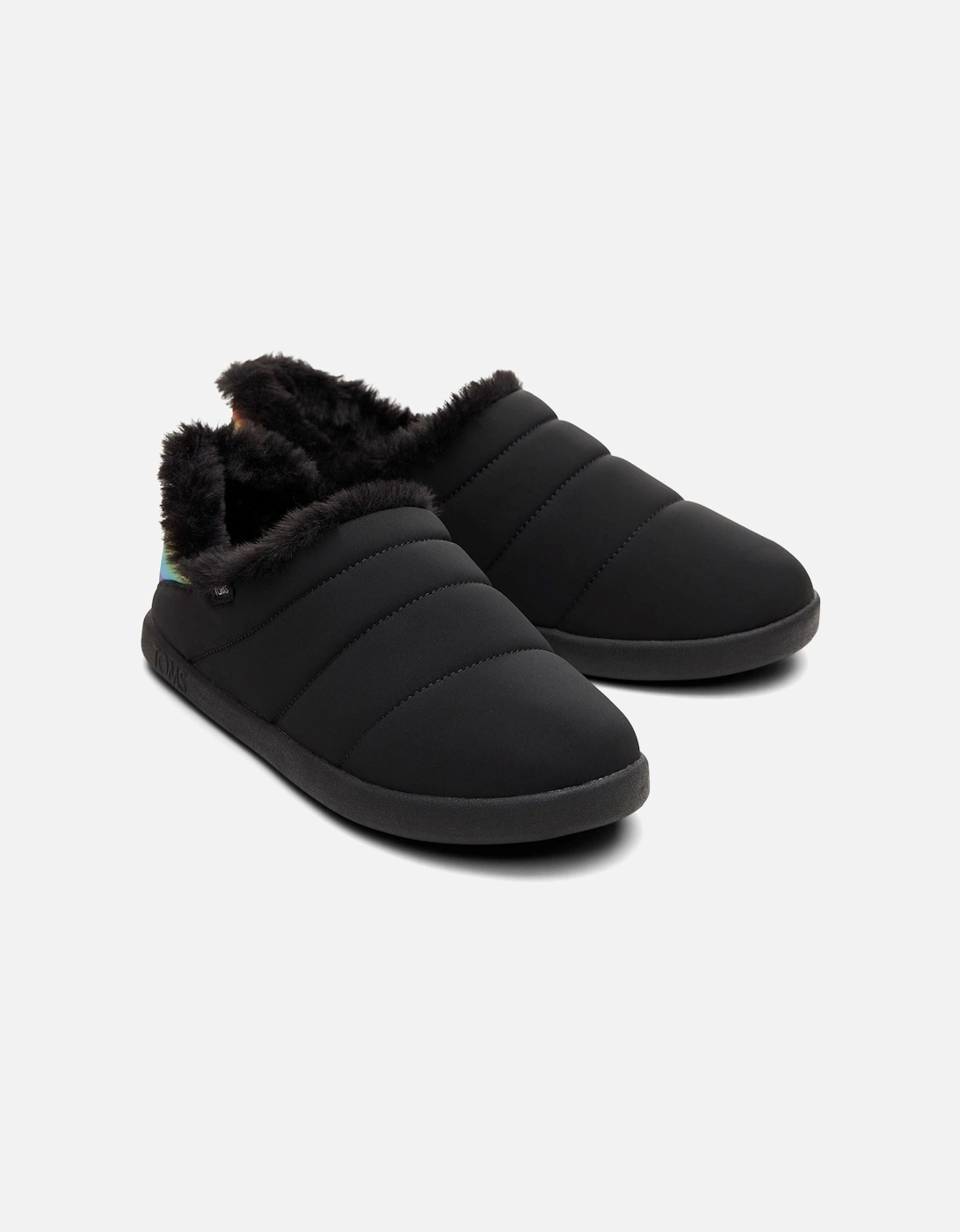 Ezra Nylon Women's Black Matte woven/Rainbow Slippers, 7 of 6