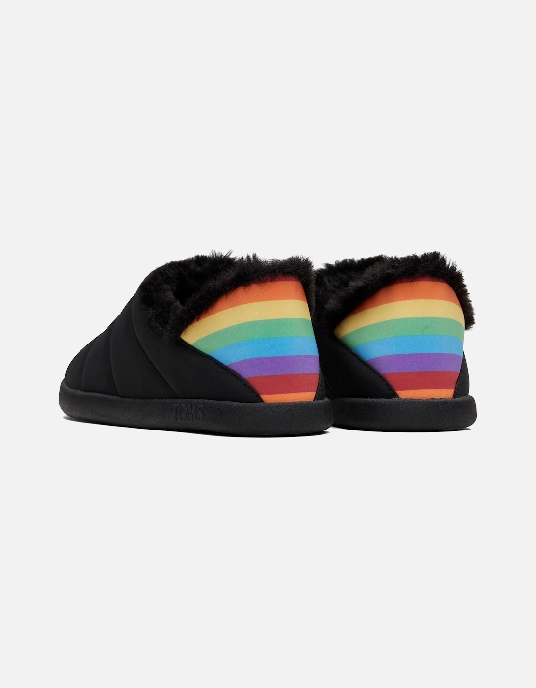 Ezra Nylon Women's Black Matte woven/Rainbow Slippers