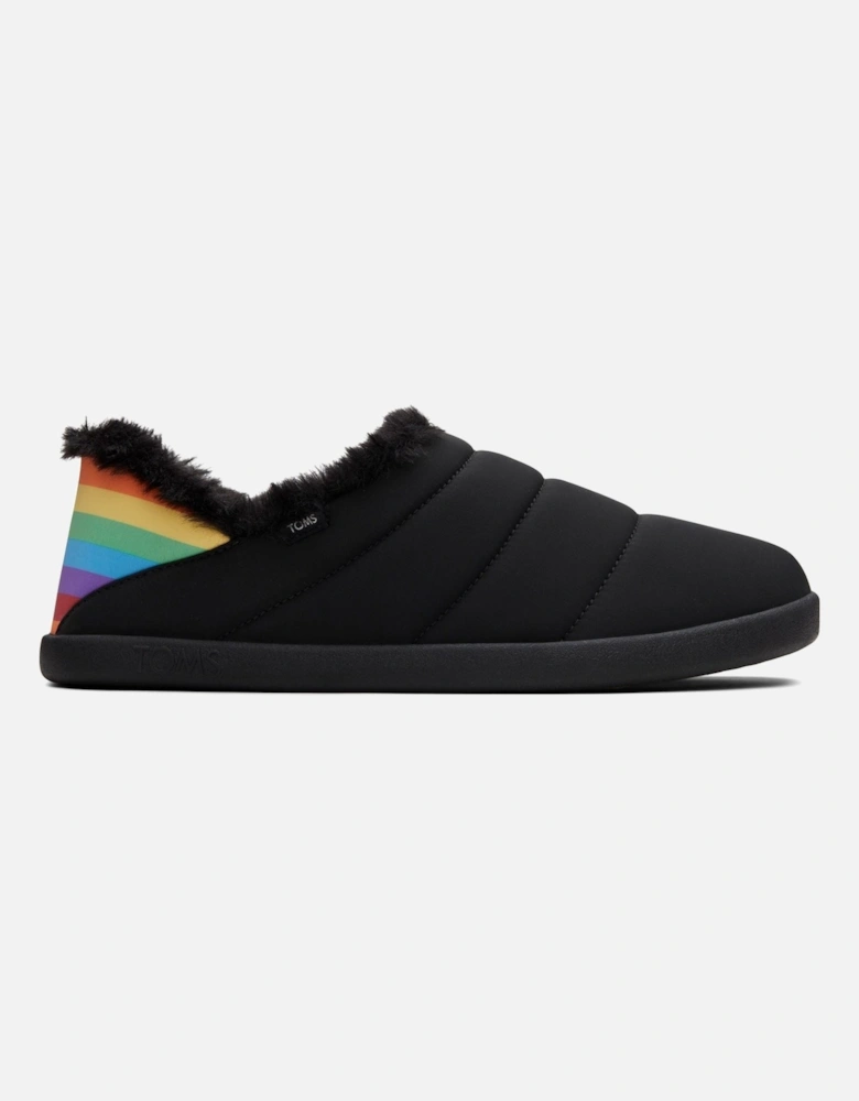Ezra Nylon Women's Black Matte woven/Rainbow Slippers