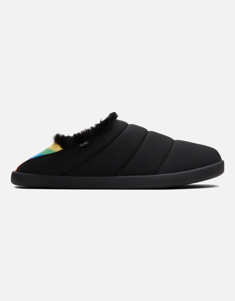 Ezra Nylon Women's Black Matte woven/Rainbow Slippers
