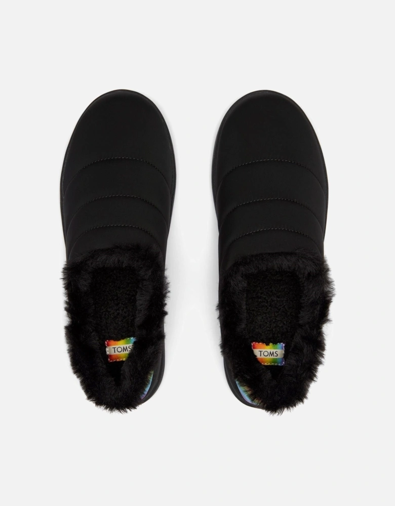 Ezra Nylon Women's Black Matte woven/Rainbow Slippers