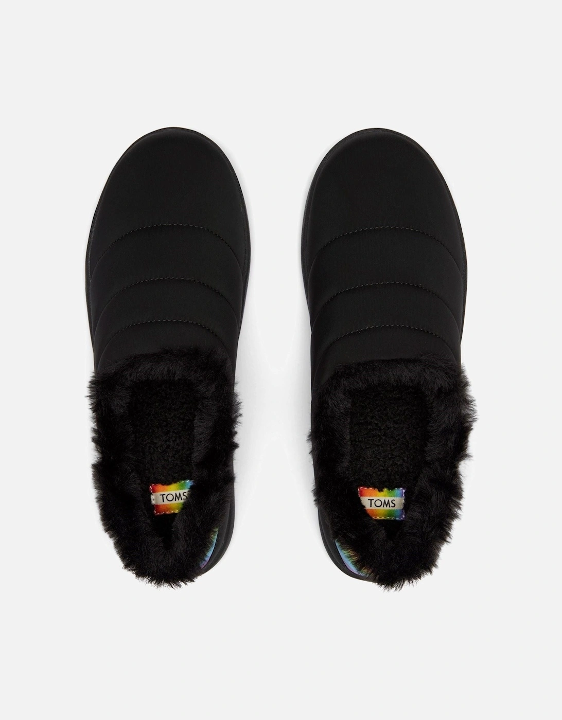 Ezra Nylon Women's Black Matte woven/Rainbow Slippers