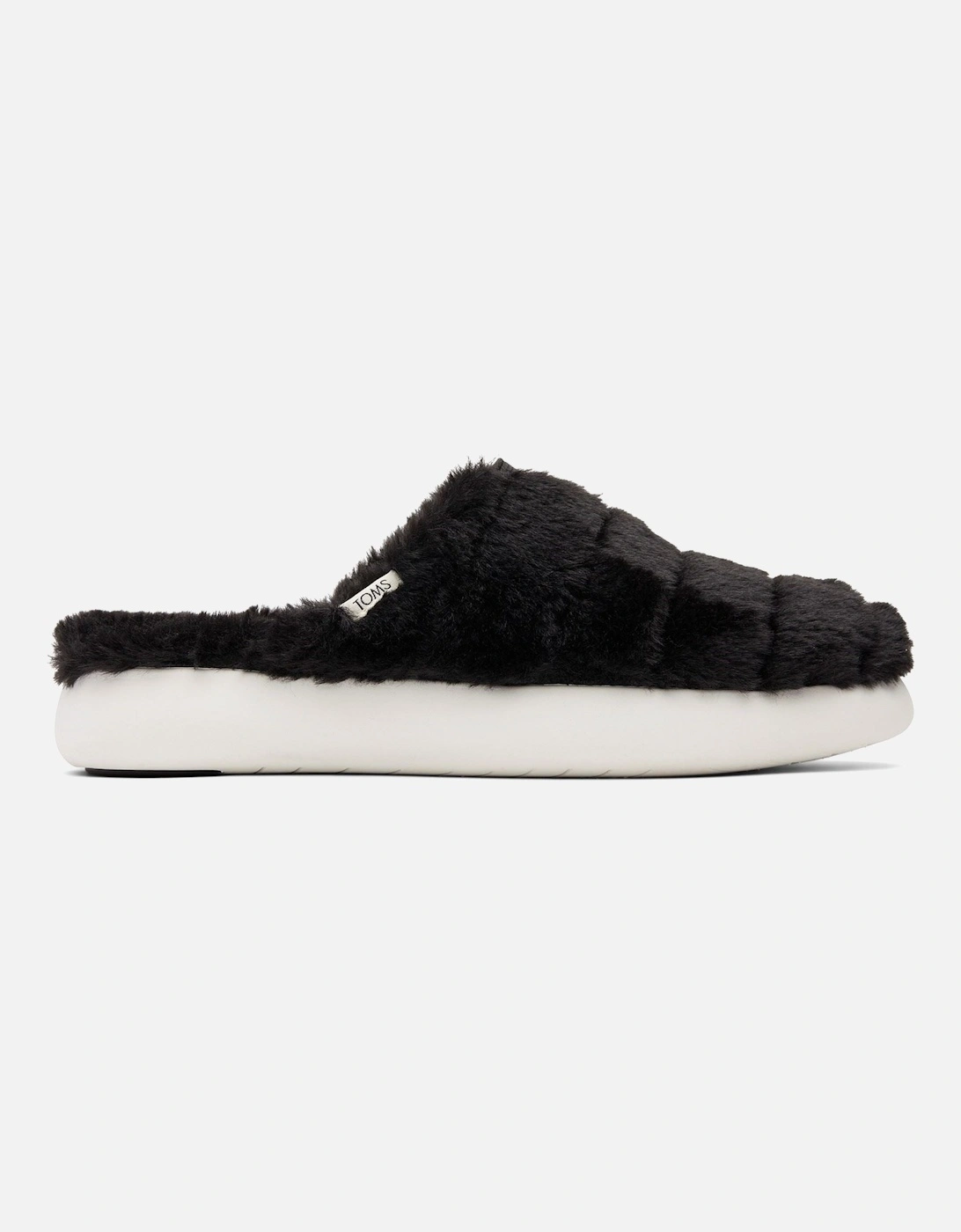 Alpargata Mallow Polyester Faux Fux Women's Black Faux Fur Mules