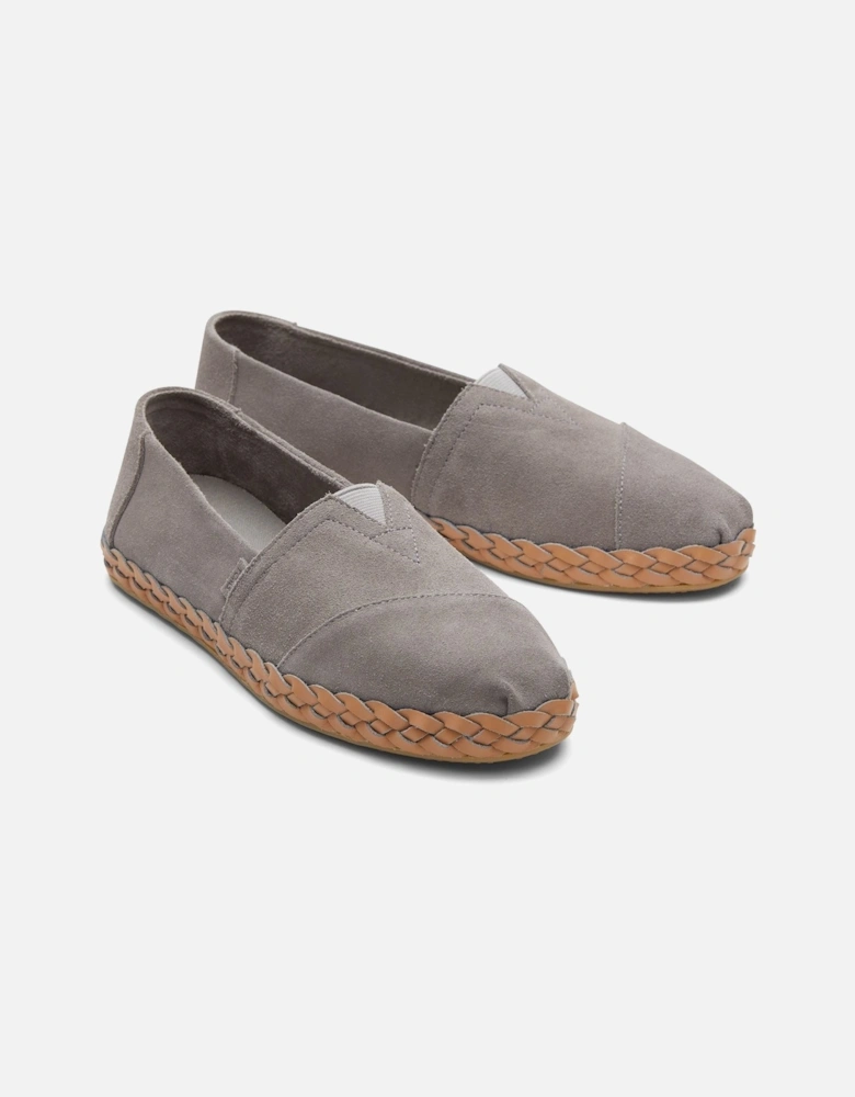 Alpargata Leather Wrap Leather Women's Grey Espadrilles