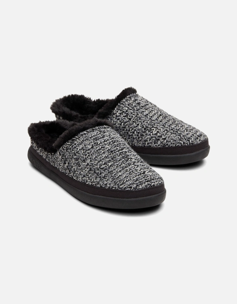 Sage Polyester Blend Women's Black Multi Cozy Sweater Knit Slippers