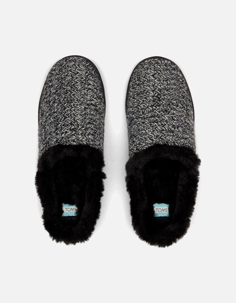 Sage Polyester Blend Women's Black Multi Cozy Sweater Knit Slippers