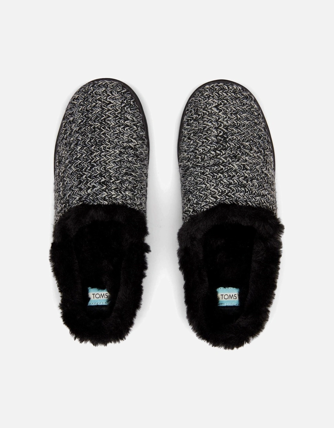 Sage Polyester Blend Women's Black Multi Cozy Sweater Knit Slippers