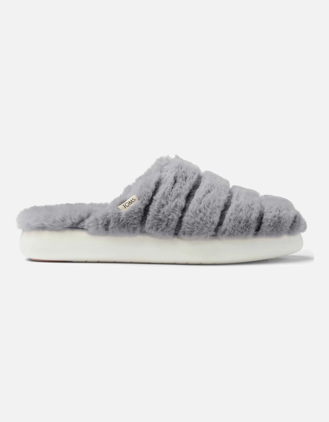 Alpargata Mallo Polyester Faux Fux Women's Mid Grey Faux Fur Mules