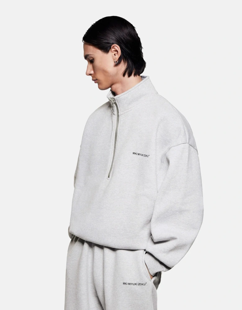 Oversized Uniform Quarter Zip Sweatshirt