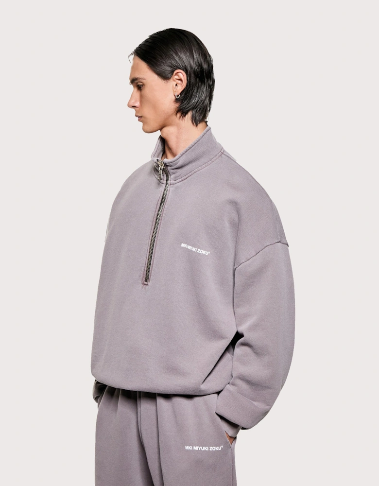 Oversized Uniform Quarter Zip Sweatshirt