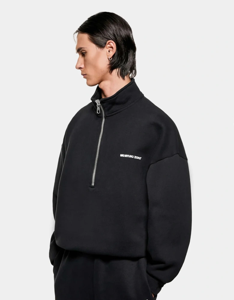 Oversized Uniform Quarter Zip Sweatshirt